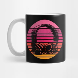 Retro Sunset Headphones Silhouette Mug